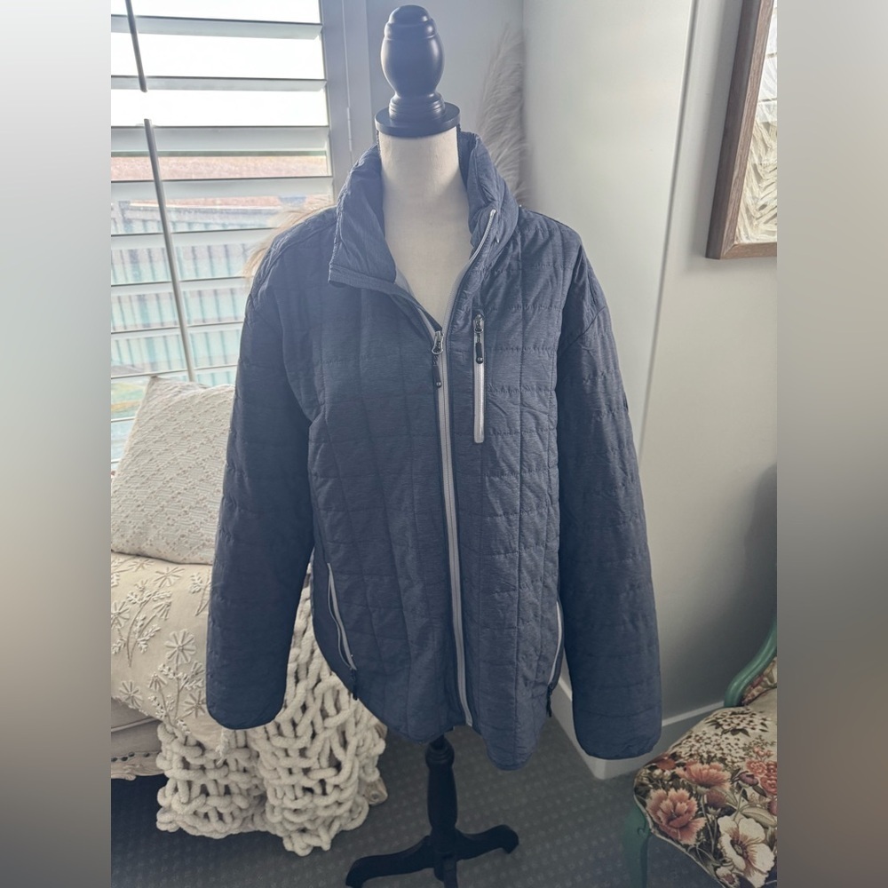 Cutter & Buck WeatherTec Quilted Jacket – Men’s XL – Blue Gray
